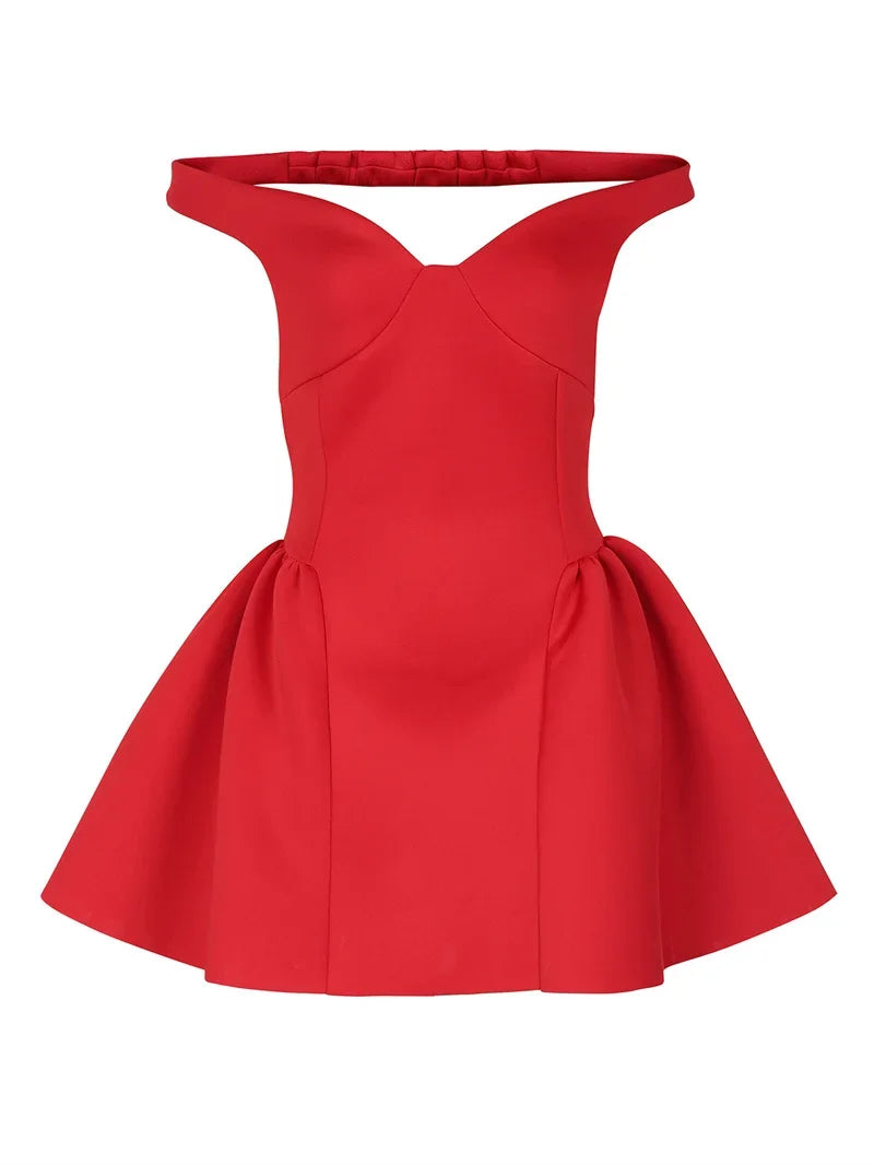 Party Shorts Mini Dress - Red