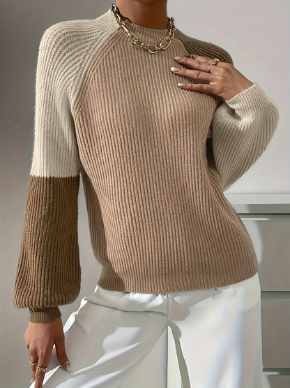 Chic Contrast Knit Sweater