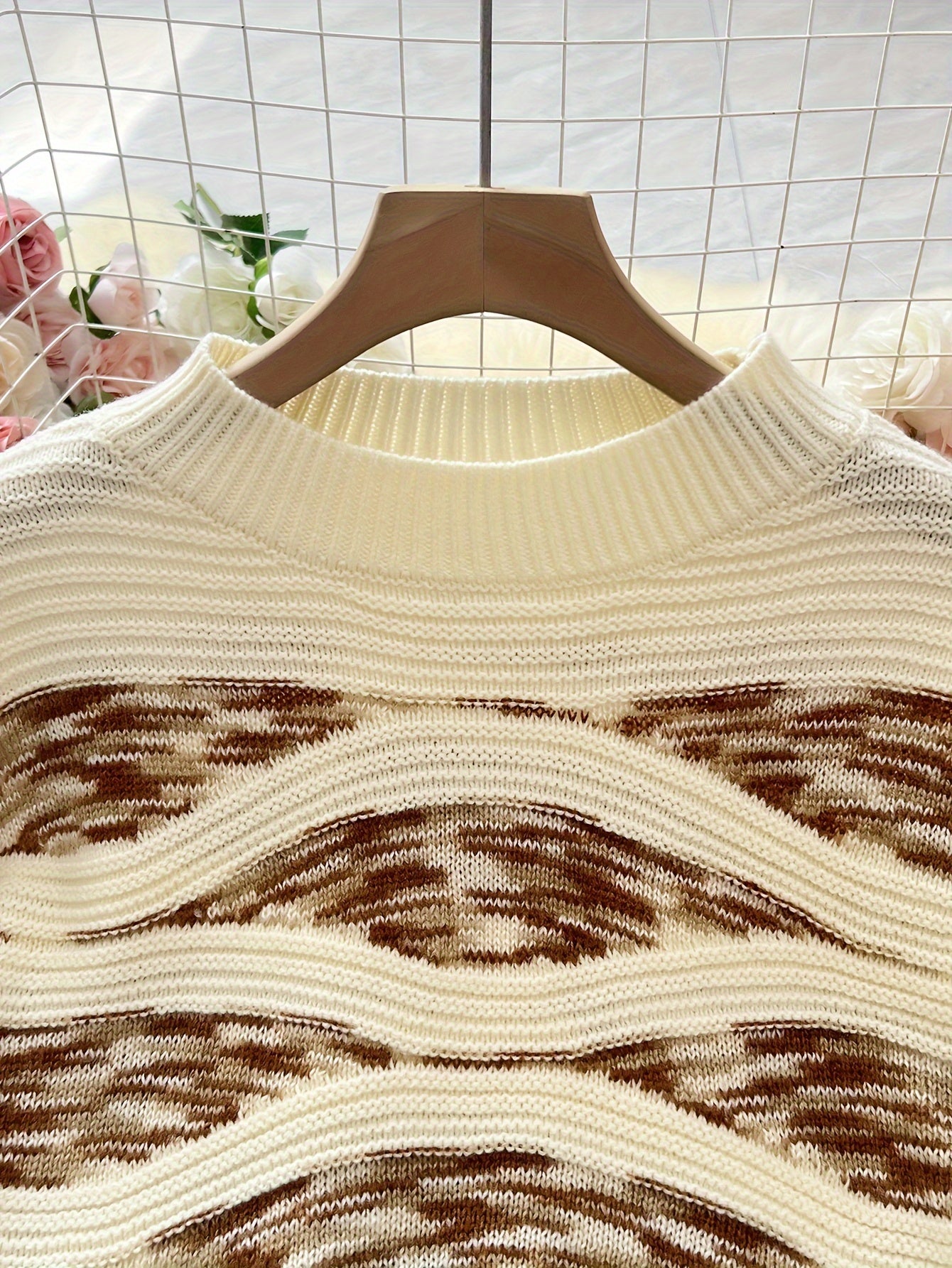 Geometric Glow Mock Neck Sweater